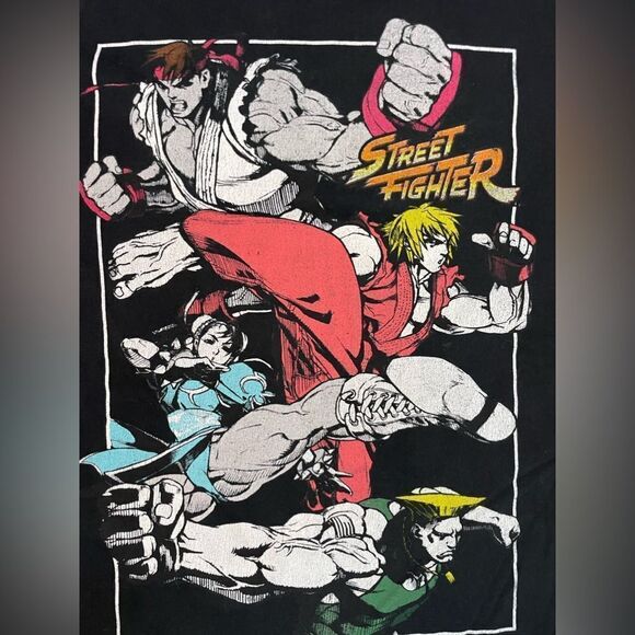 Street Fighter Graphic T-shirt Men XL Black Short Sleeve - Picture 2 of 5